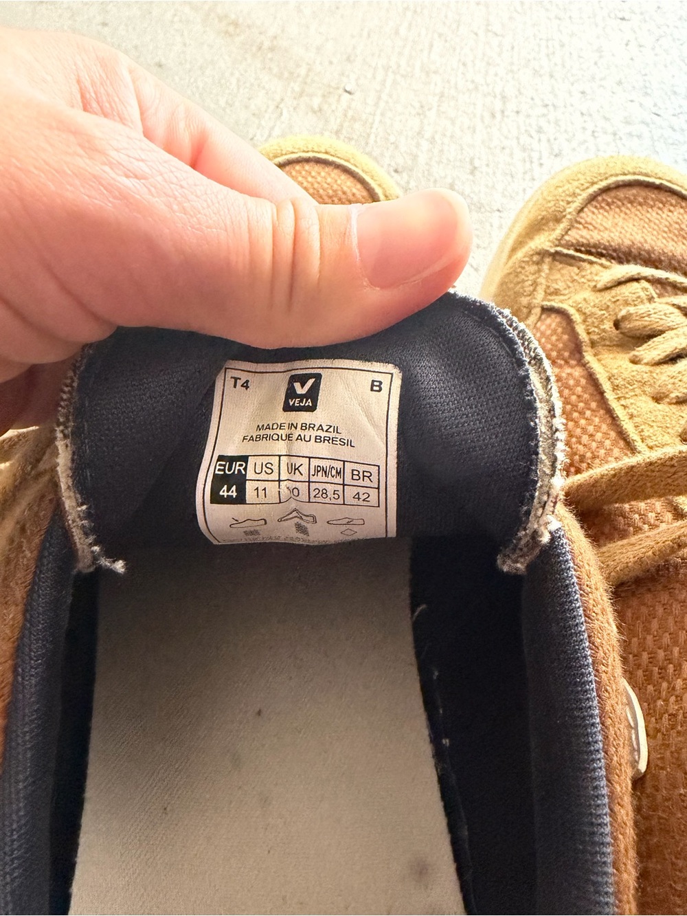 Veja Men Suede & Mesh Sneakers in Camel - Picture 2 of 4